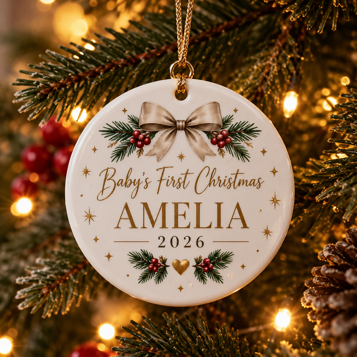 Personalised Baby’s First Christmas Bauble 🎄
