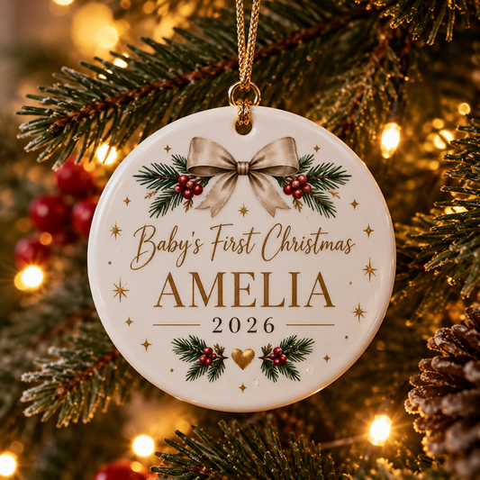 Personalised Baby’s First Christmas Bauble 🎄