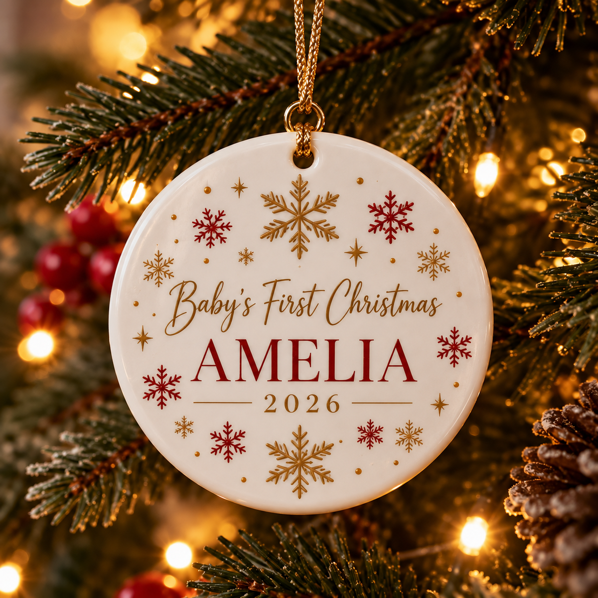 Personalised Baby’s First Christmas Bauble 🎄