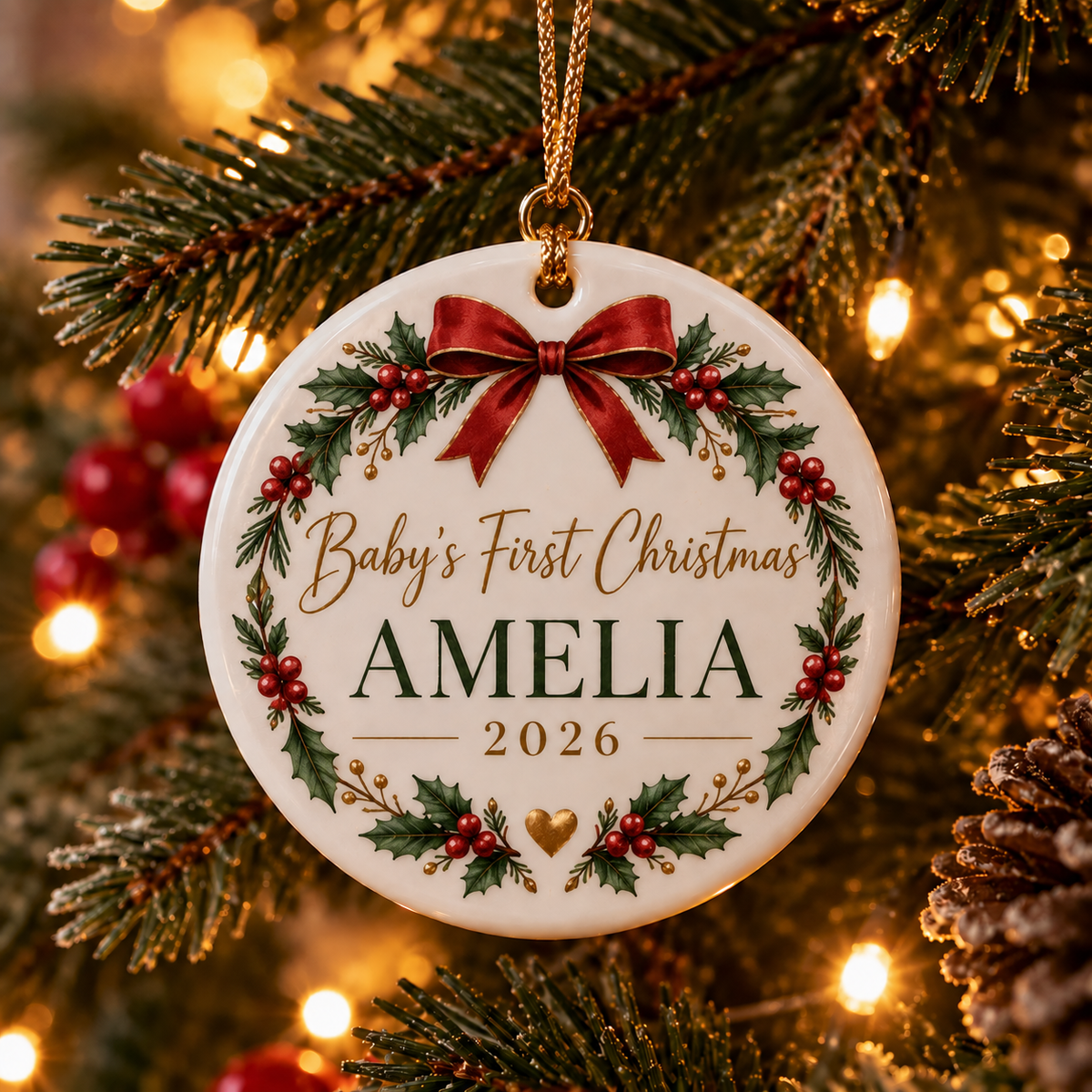 Personalised Baby’s First Christmas Bauble 🎄